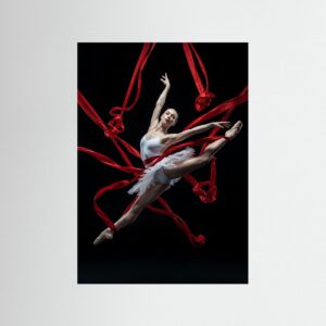 Leinwandbild: Kinetik in fließendem Karmin – Kunstwerk für modernes Wohnen