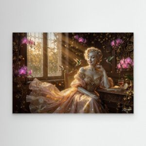 Leinwandbild: Marilyns goldene Uhrwerk-Elegie – Kunstwerk für modernes Wohnen