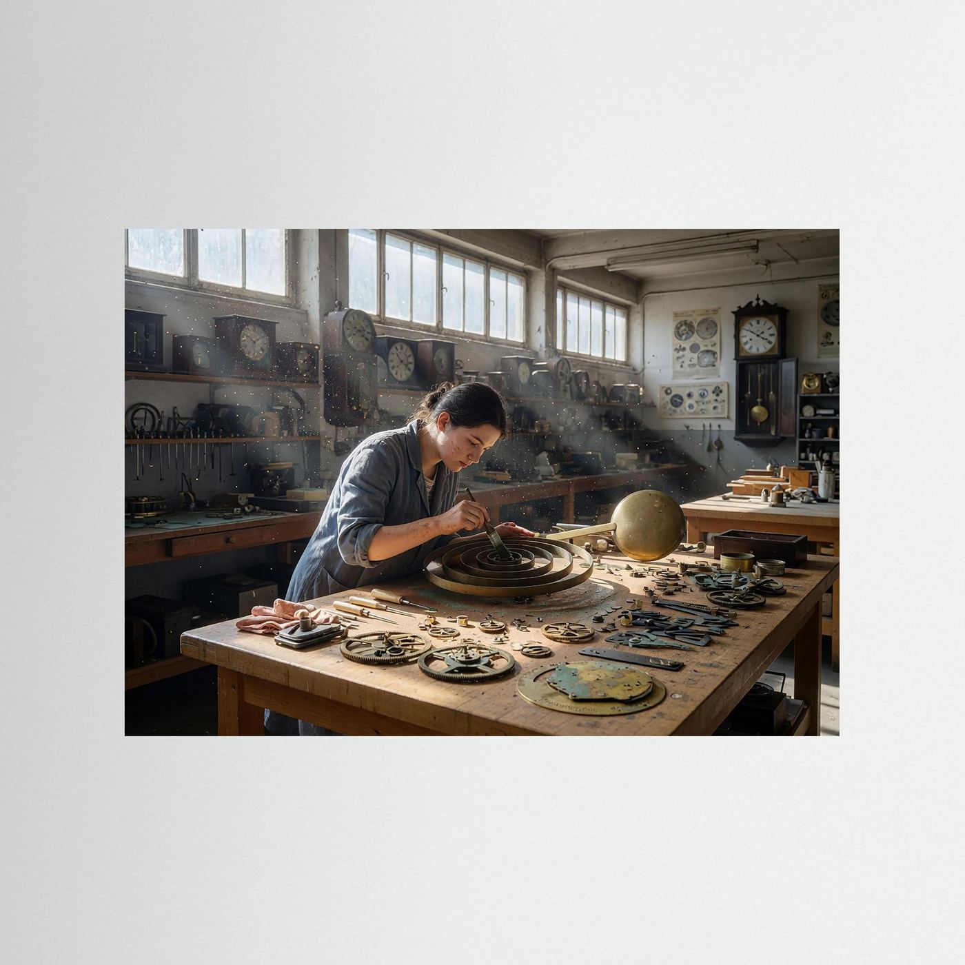 Leinwandbild: Präzision im Staub der Zeit – Kunstwerk für modernes Wohnen