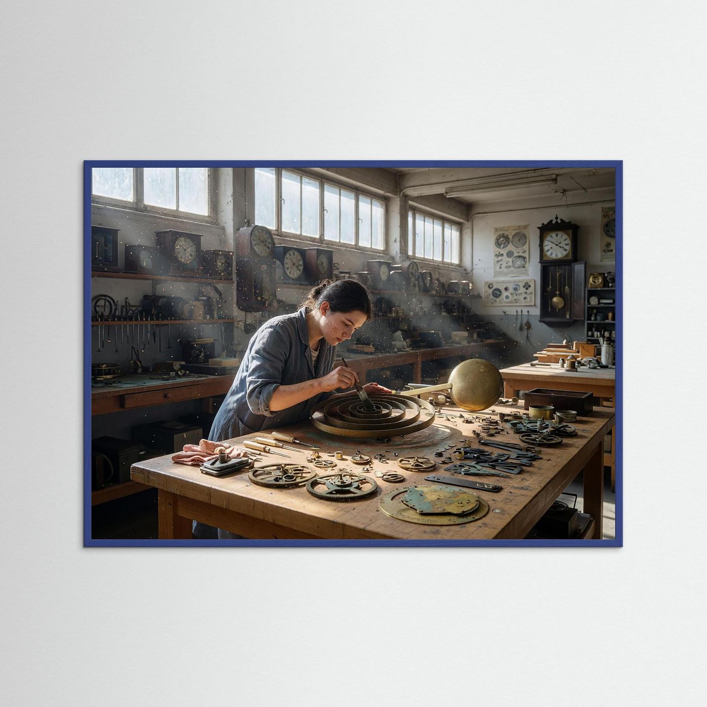Wandbild Präzision im Staub der Zeit - Raumansicht und Details