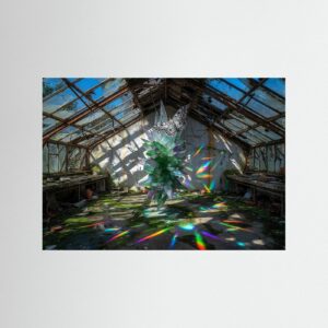 Leinwandbild: Geometrie der schwebenden Scherben – Kunstwerk für modernes Wohnen