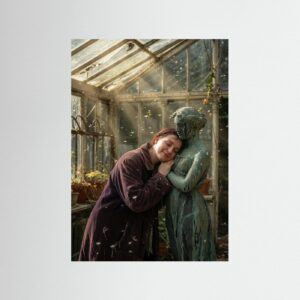 Leinwandbild: Messinghaut und pulsierende Hingabe – Kunstwerk für modernes Wohnen