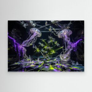 Leinwandbild: Das synchrone Pulsieren der Chronos-Quallen – Kunstwerk für modernes Wohnen