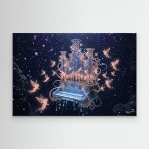 Leinwandbild: Tränenstrom der saphirenen Siphonophoren-Orgel – Kunstwerk für modernes Wohnen