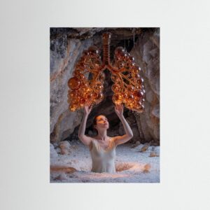 Leinwandbild: Bernsteinglas im Ätherischen Schlund – Kunstwerk für modernes Wohnen