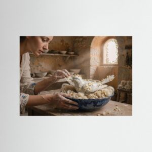 Leinwandbild: Fragile Zuflucht aus Jasmin – Kunstwerk für modernes Wohnen