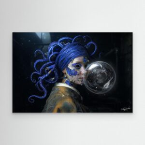 Leinwandbild: Azurblauer Tiefsee-Vermeer in Trümmern – Kunstwerk für modernes Wohnen