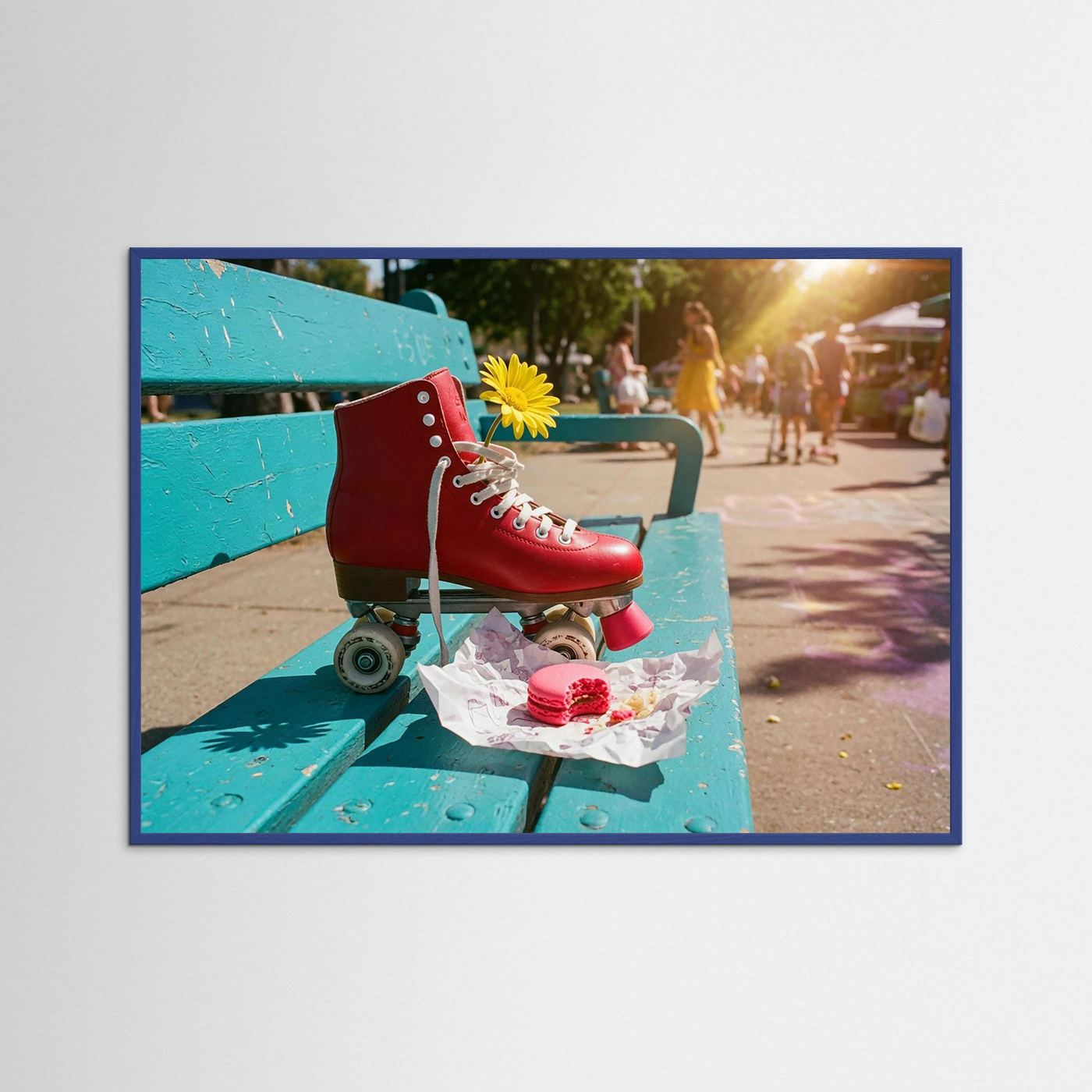 Wandbild Neon auf Asphalt - Raumansicht und Details