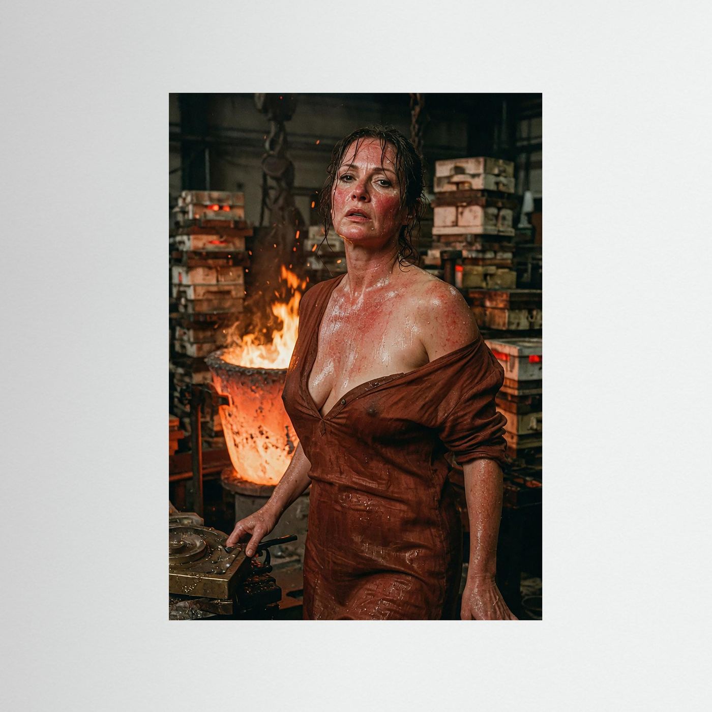 Fine-Art Fotografie: Glühender Stahl und fieberich heiße Nacht – Hochwertiger Kunstdruck