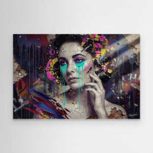 Leinwandbild: Zersplitterte Renaissance der violetten Tränen – Kunstwerk für modernes Wohnen