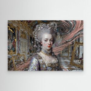 Leinwandbild: Vergoldeter Zerfall der digitalen Königin – Kunstwerk für modernes Wohnen