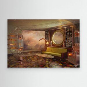 Leinwandbild: Analoge Träume im Vakuum – Kunstwerk für modernes Wohnen