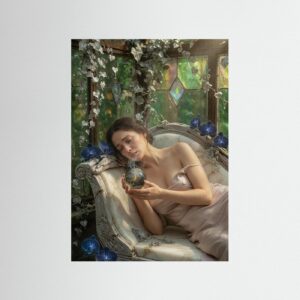 Leinwandbild: Bernsteinfarbene Echos der Hingabe – Kunstwerk für modernes Wohnen