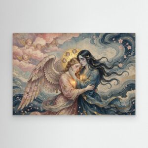 Leinwandbild: Das seidene Weben ewiger Hingabe – Kunstwerk für modernes Wohnen