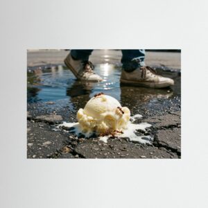 Leinwandbild: Zucker auf dem Asphalt – Kunstwerk für modernes Wohnen