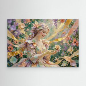 Leinwandbild: Gefaltete Sonnenstrahlen in Pastell – Kunstwerk für modernes Wohnen