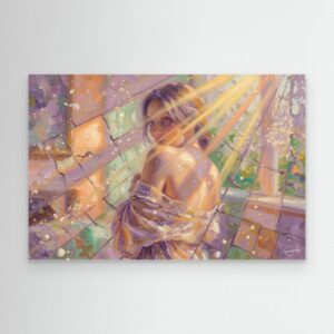 Leinwandbild: Prismatische Seide im Sonnenstrom – Kunstwerk für modernes Wohnen