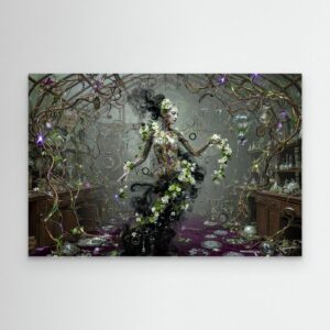 Leinwandbild: Alchemie der florale Metallurgie – Kunstwerk für modernes Wohnen