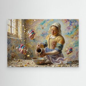 Leinwandbild: Versteinerte Anmut der Vermeer-Muse – Kunstwerk für modernes Wohnen