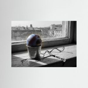 Leinwandbild: Silberne Hülle für den Verfall – Kunstwerk für modernes Wohnen