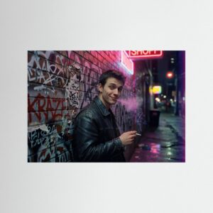 Leinwandbild: Neon im Asphalt – Kunstwerk für modernes Wohnen