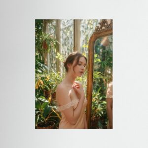 Leinwandbild: Spiegelung aus Seide und Schatten – Kunstwerk für modernes Wohnen