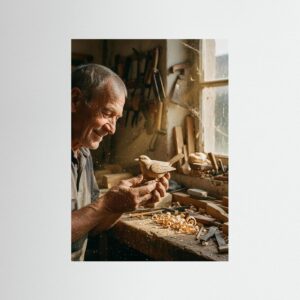 Leinwandbild: Aus Sägemehl und Sehnsucht – Kunstwerk für modernes Wohnen