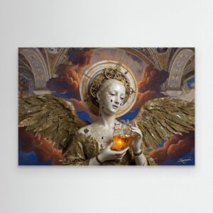Leinwandbild: Vergoldete Zahnräder im himmlischen Chor – Kunstwerk für modernes Wohnen