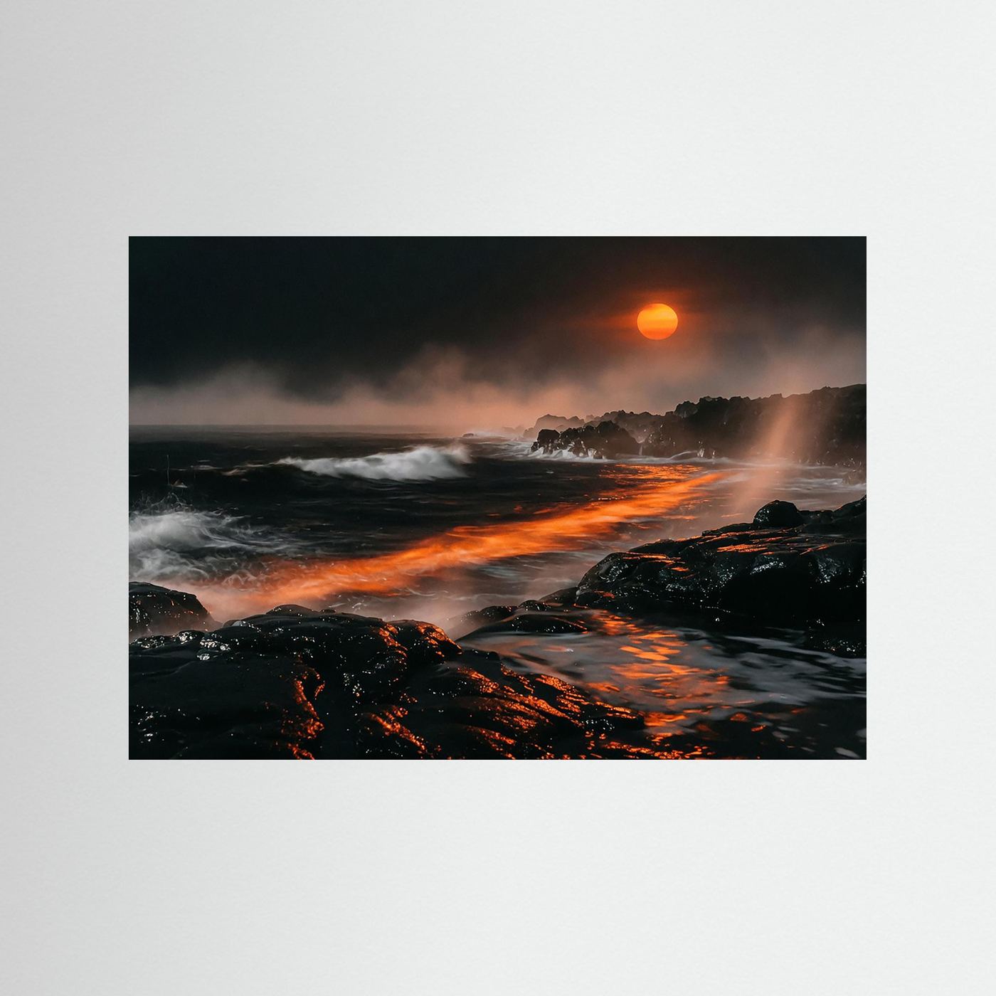 Fine-Art Fotografie: Fieber der schwarzen Brandung – Hochwertiger Kunstdruck