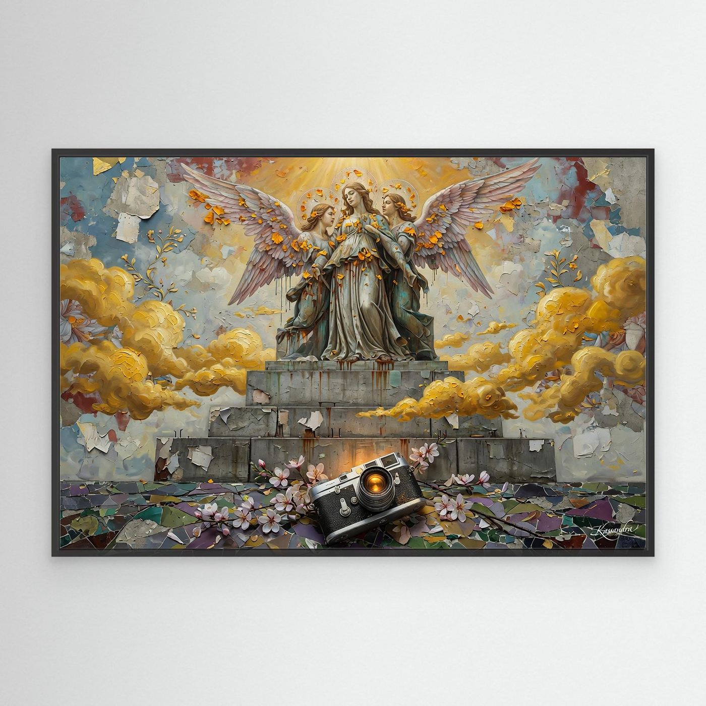 Wandbild Krone am Strom der Engel - Raumansicht und Details