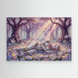 Leinwandbild: Porzellangarten im ewigen Sonnenflirren – Kunstwerk für modernes Wohnen