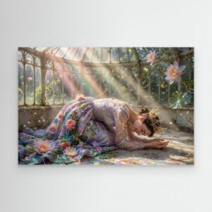 Leinwandbild: Hingabe im gläsernen Licht – Kunstwerk für modernes Wohnen