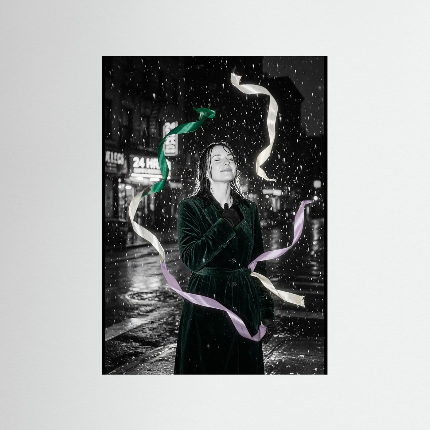 Fine-Art Fotografie: Mitternachtssonate in Smaragd und Silber – Hochwertiger Kunstdruck