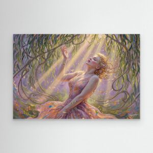 Leinwandbild: Verlorenes Gold im Sonnenregen – Kunstwerk für modernes Wohnen