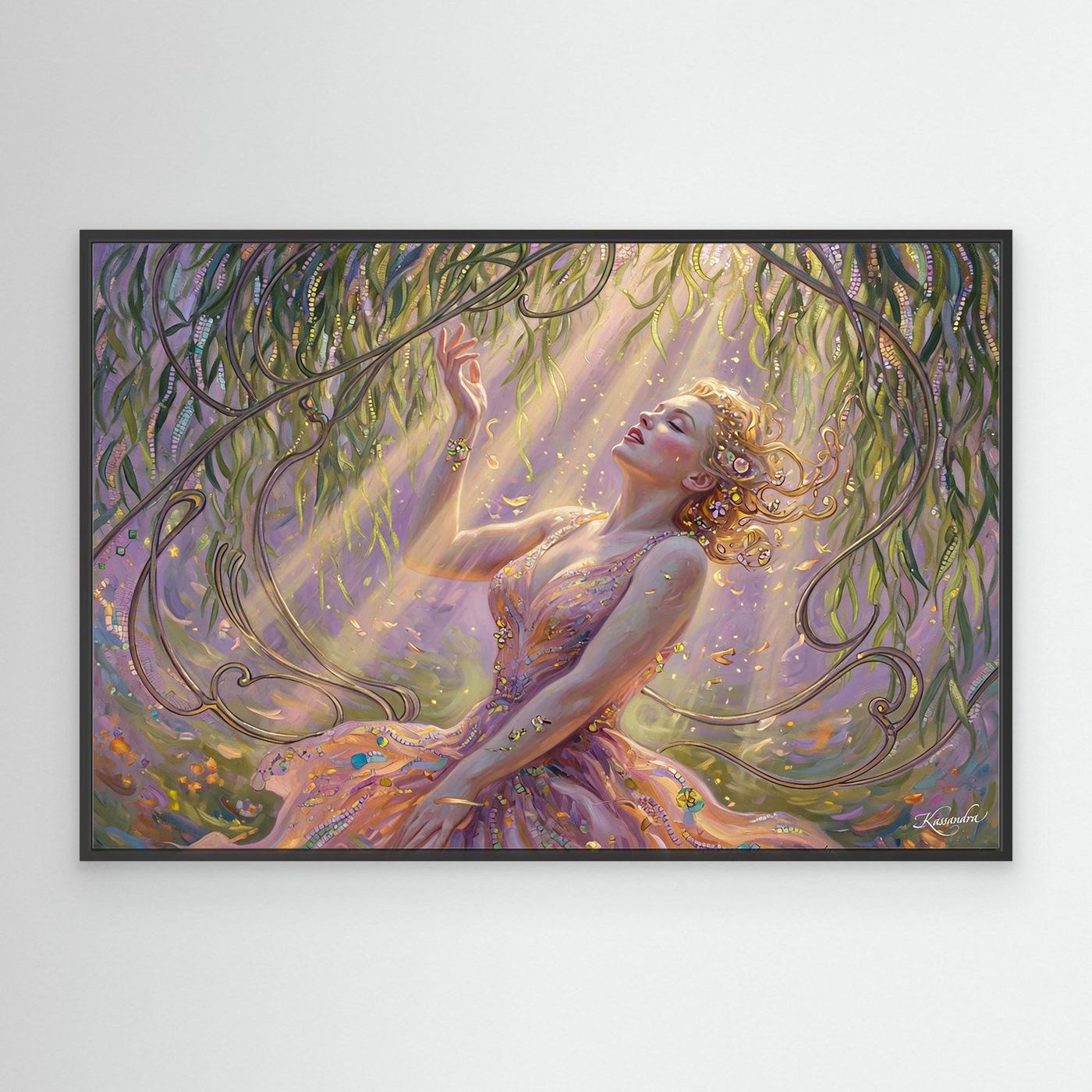 Wandbild Verlorenes Gold im Sonnenregen - Raumansicht und Details