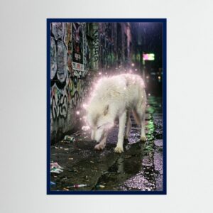 Fine-Art Fotografie: Mitternachtssonne im nassen Beton – Hochwertiger Kunstdruck