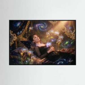 Leinwandbild: Verwunschenes Gold der ewigen Hingabe – Kunstwerk für modernes Wohnen