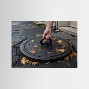 Fine-Art Fotografie: Kühler Asphalt und kaltes Eisen – Hochwertiger Kunstdruck