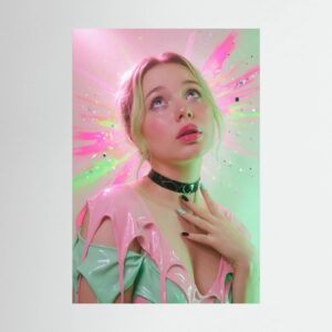 Fine-Art Fotografie: Neonfarbene Ekstase im pastellenen Himmel – Hochwertiger Kunstdruck