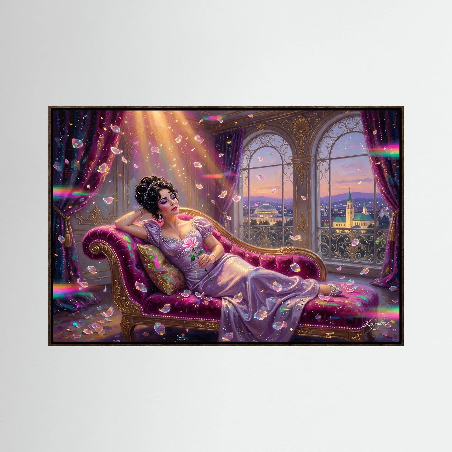 Wandbild Vergoldete Nächte über den Dächern - Raumansicht und Details