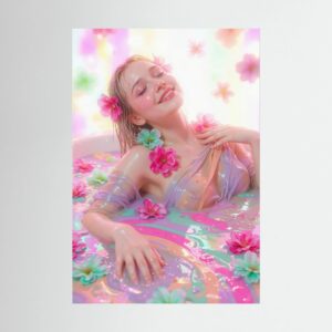 Fine-Art Fotografie: Tränen aus flüssigem Neonlicht – Hochwertiger Kunstdruck