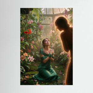 Fine-Art Fotografie: Smaragdene Hingabe im Blütenmeer – Hochwertiger Kunstdruck