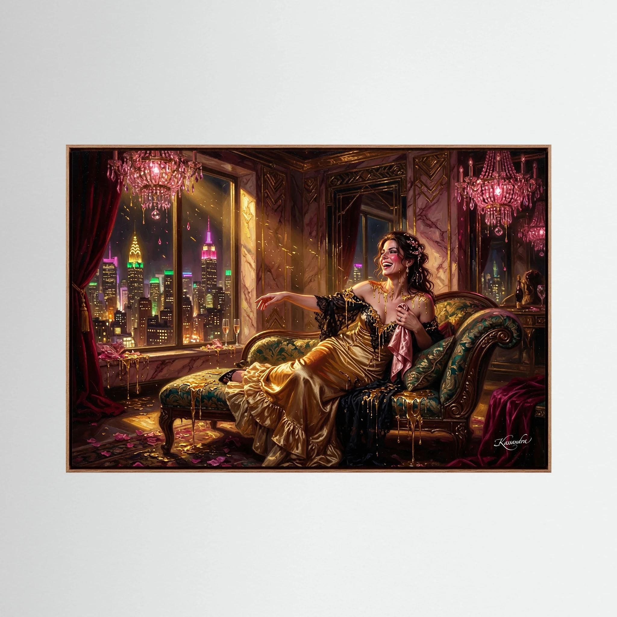 Wandbild Goldene Glut im Penthouse - Raumansicht und Details