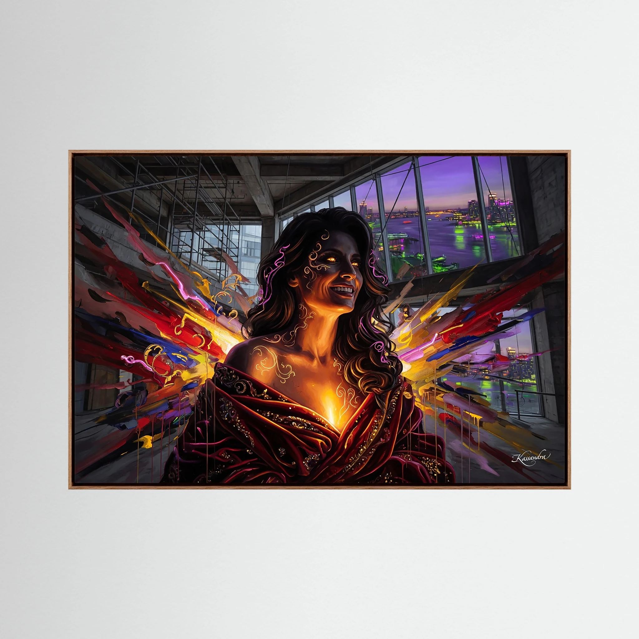 Leinwandbild: Goldene Explosion im Whitney Museum – Kunstwerk für modernes Wohnen