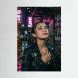Fine-Art Fotografie: Neonfarbene Ekstase der Ergebung – Hochwertiger Kunstdruck