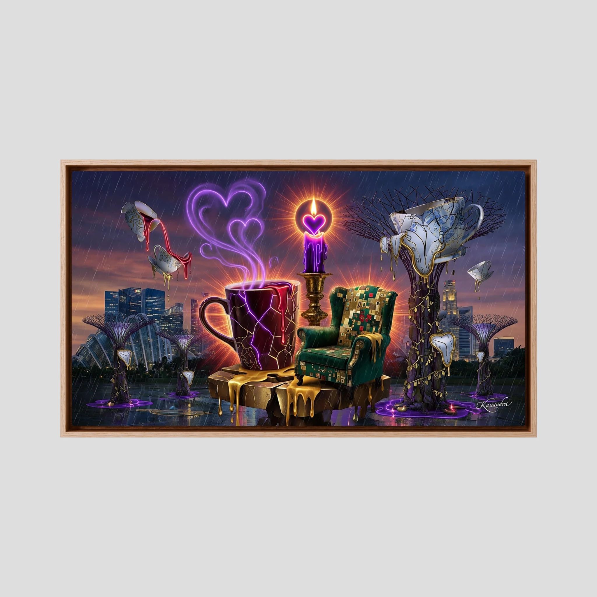 Wandbild Klimts goldene Teetasse in Singapur - Raumansicht und Details