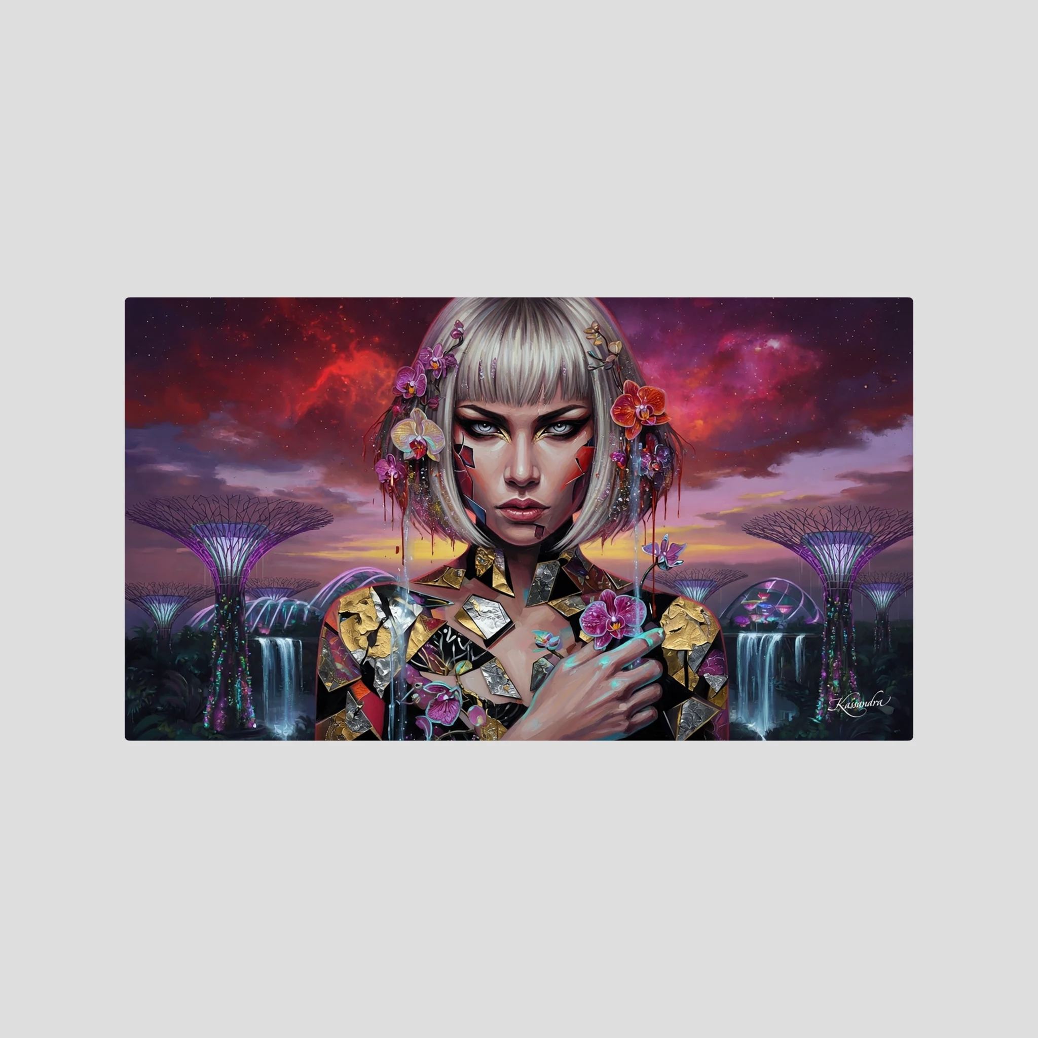 Leinwandbild: Neon-Obsession im futuristischen Dschungel Singapurs – Kunstwerk für modernes Wohnen