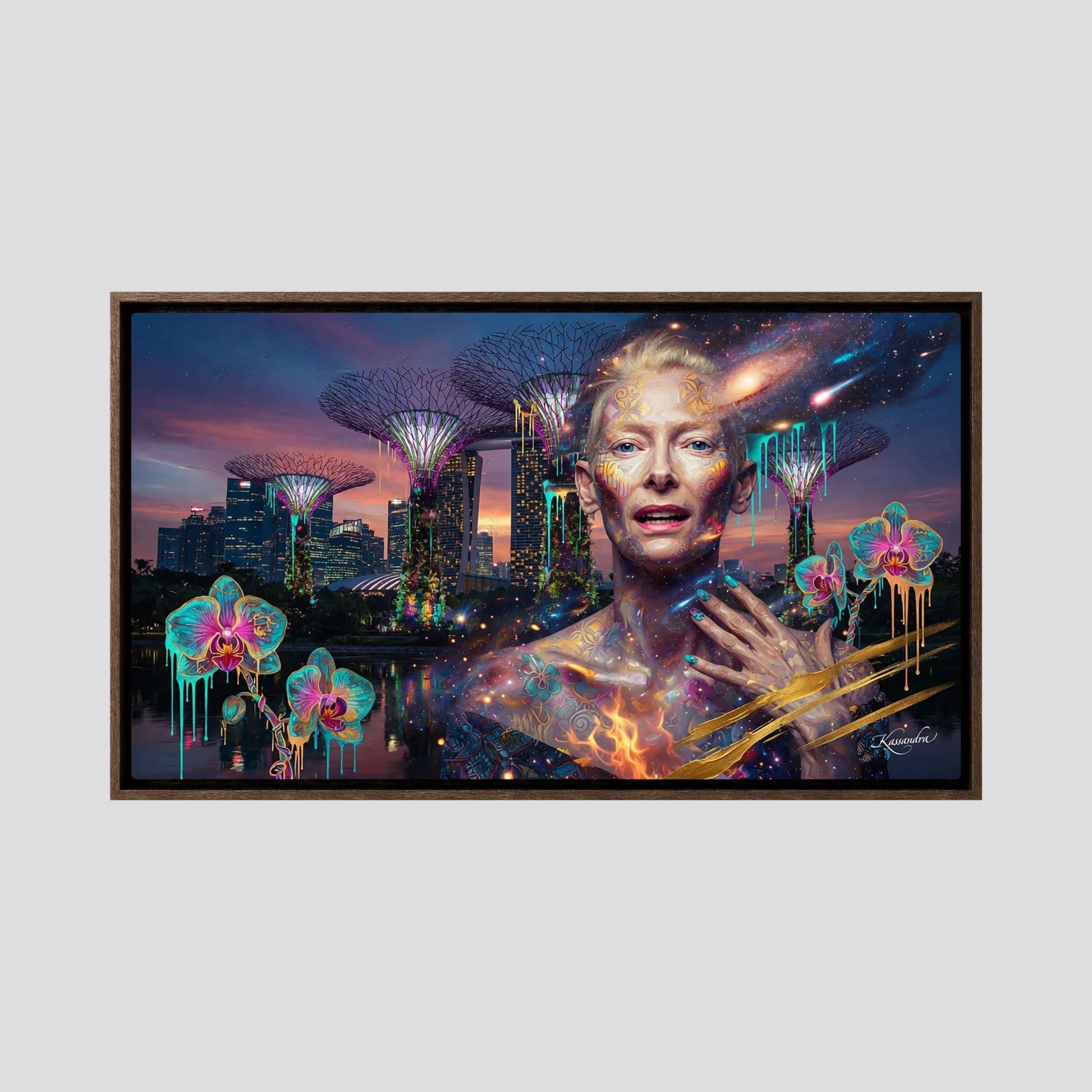 Wandbild Tildas kosmischer Puls über Singapur - Raumansicht und Details